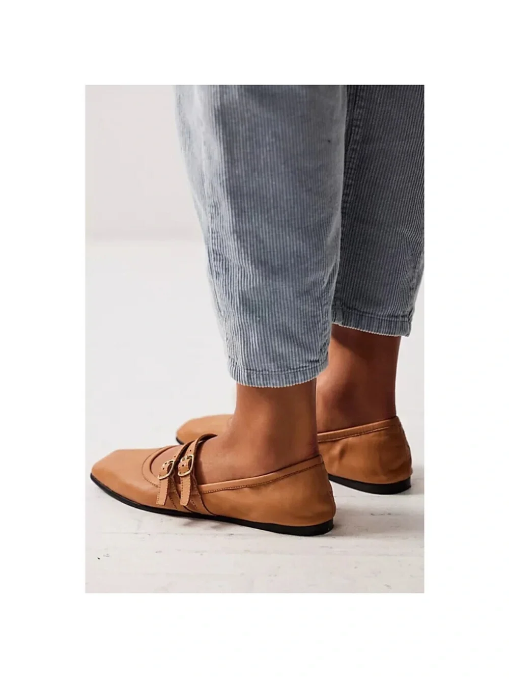 Free People Tan leather ballet flats